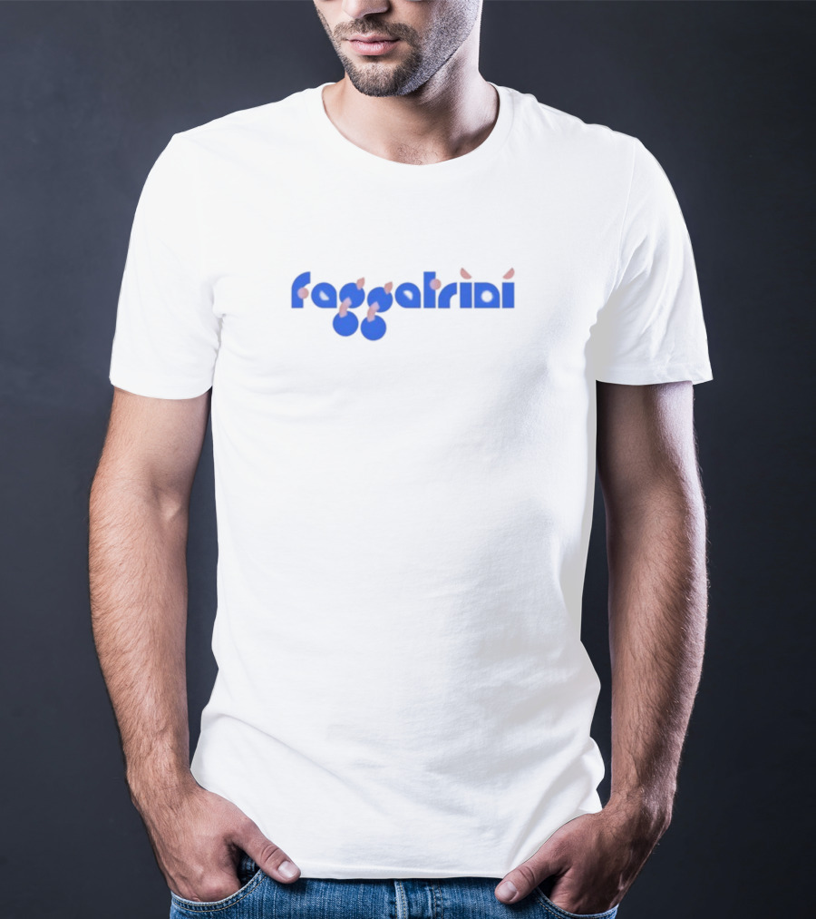 Faggatrini Cherry-Inspired Text With Blue And Red Accents T-Shirt