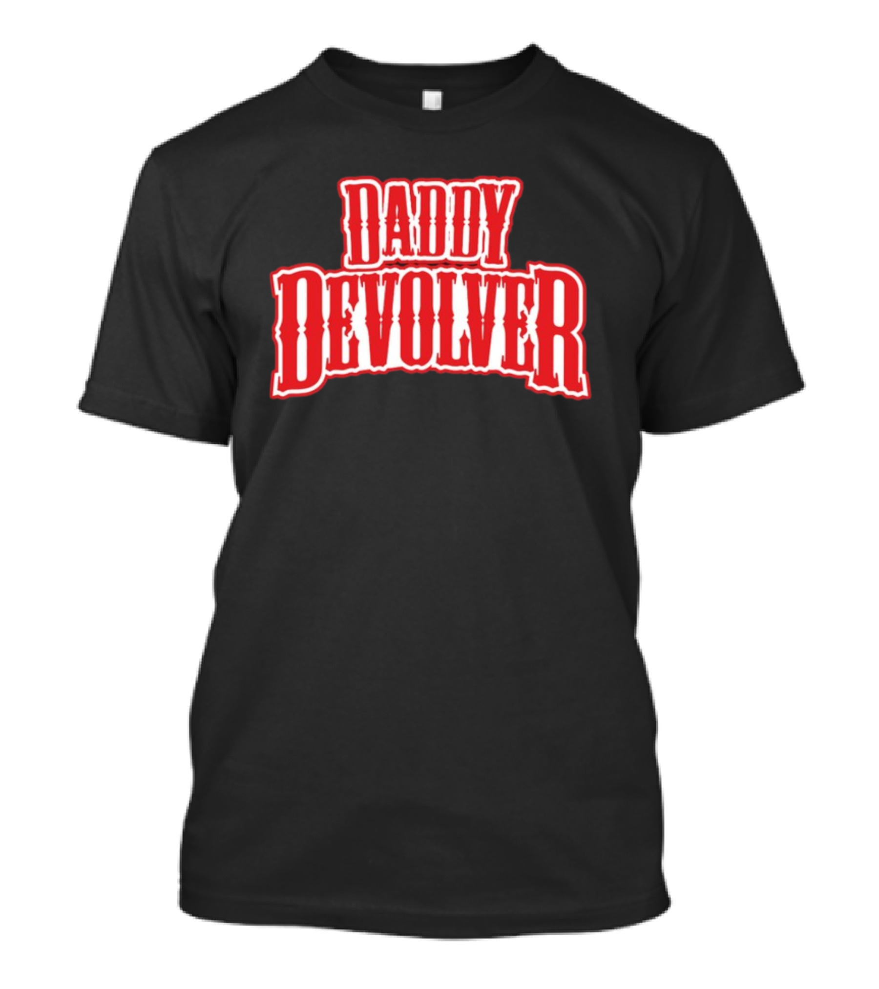 Daddy Devolver Red Western Typography T-Shirt