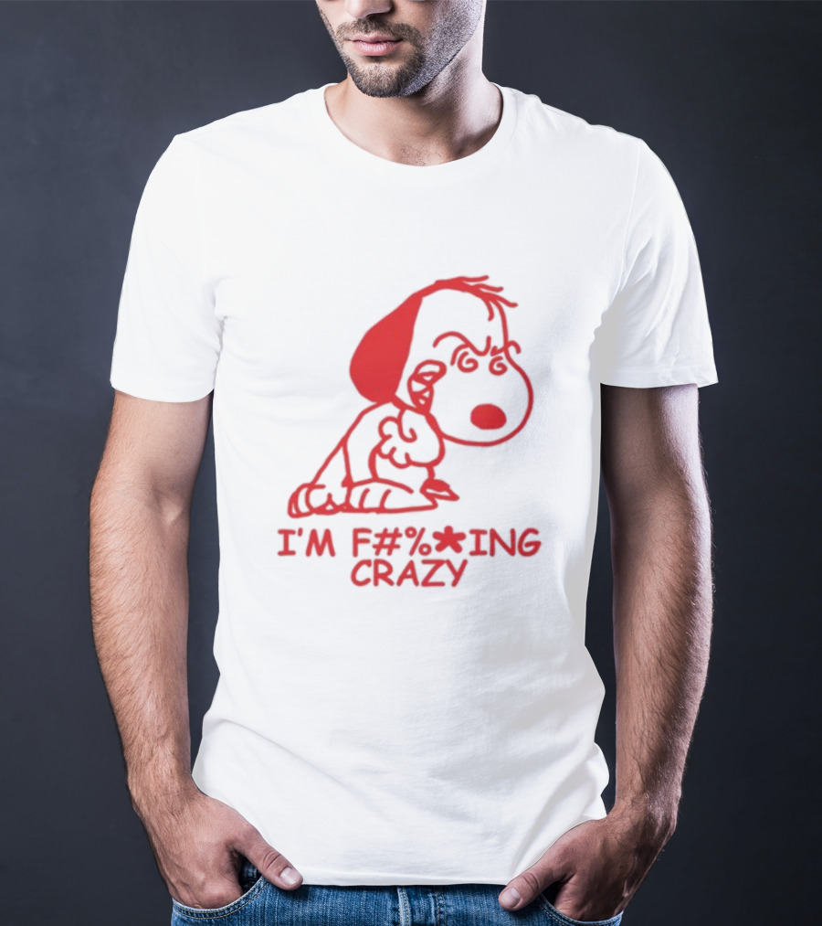 I'm F#%*ing Crazy Red Cartoon Character With Angry Expression T-Shirt