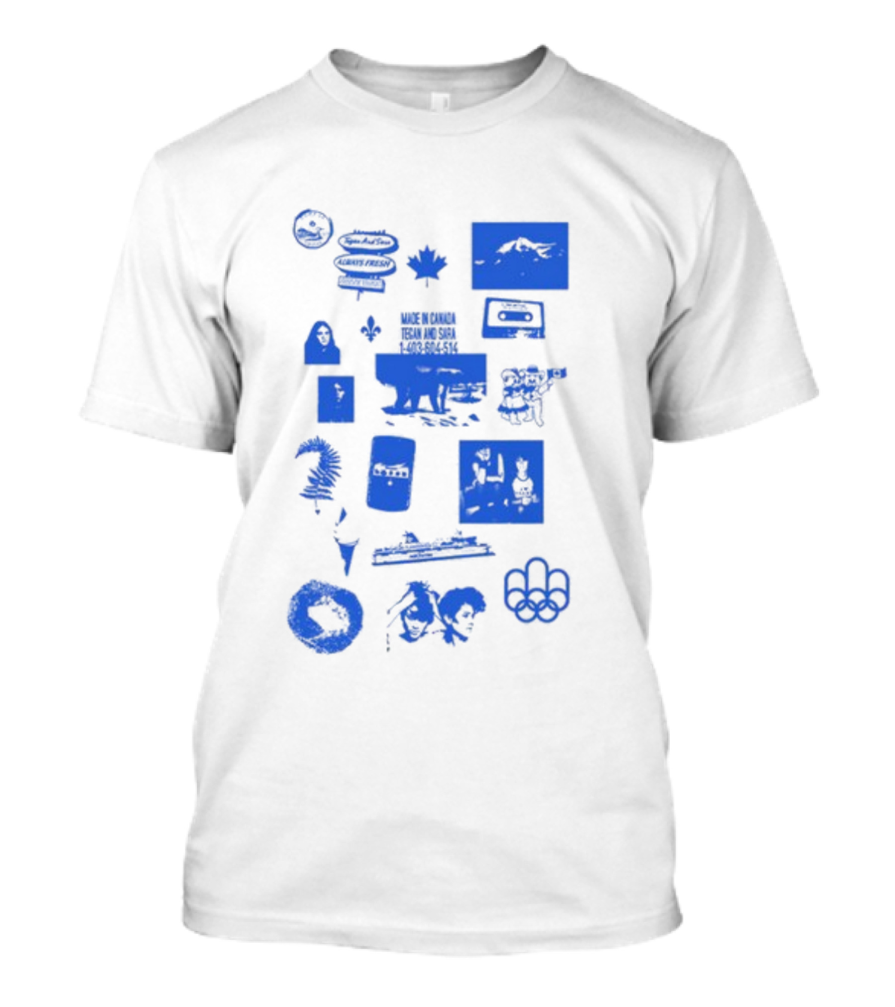 Tegan And Sara Made In Canada Polar Bear Cassette Maple Leaf Olympic Rings T-Shirt