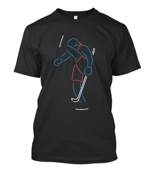 Athlete Logos The Neon Hockey Man T-Shirt