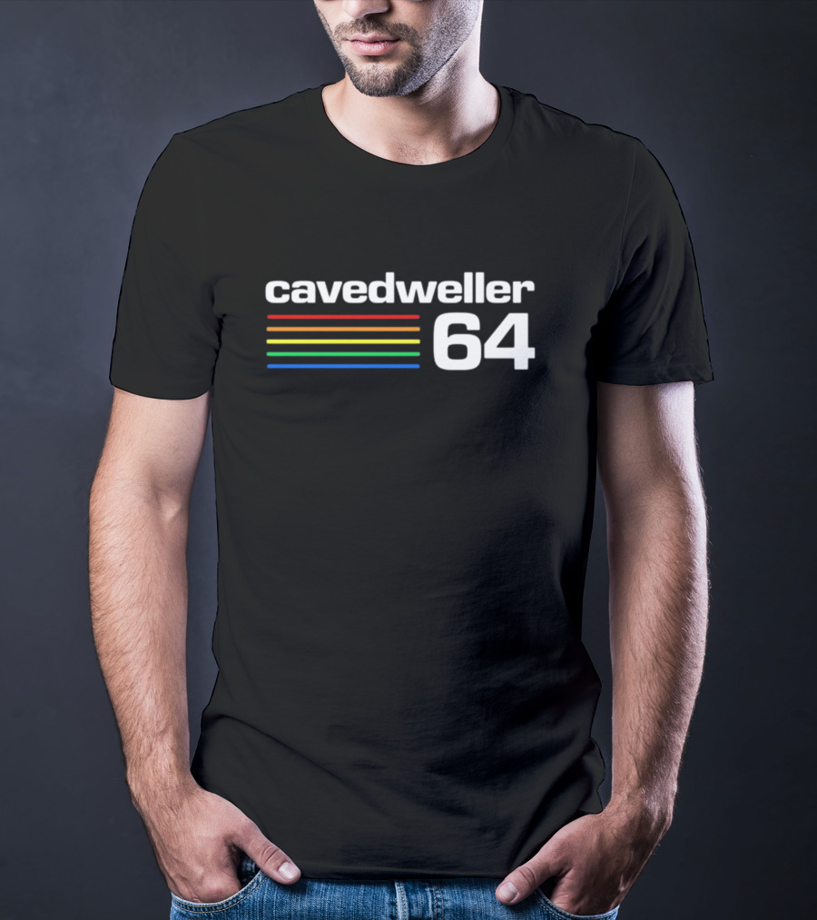 Cavedweller 64 Retro Gaming Style With Striped Color Bars T-Shirt