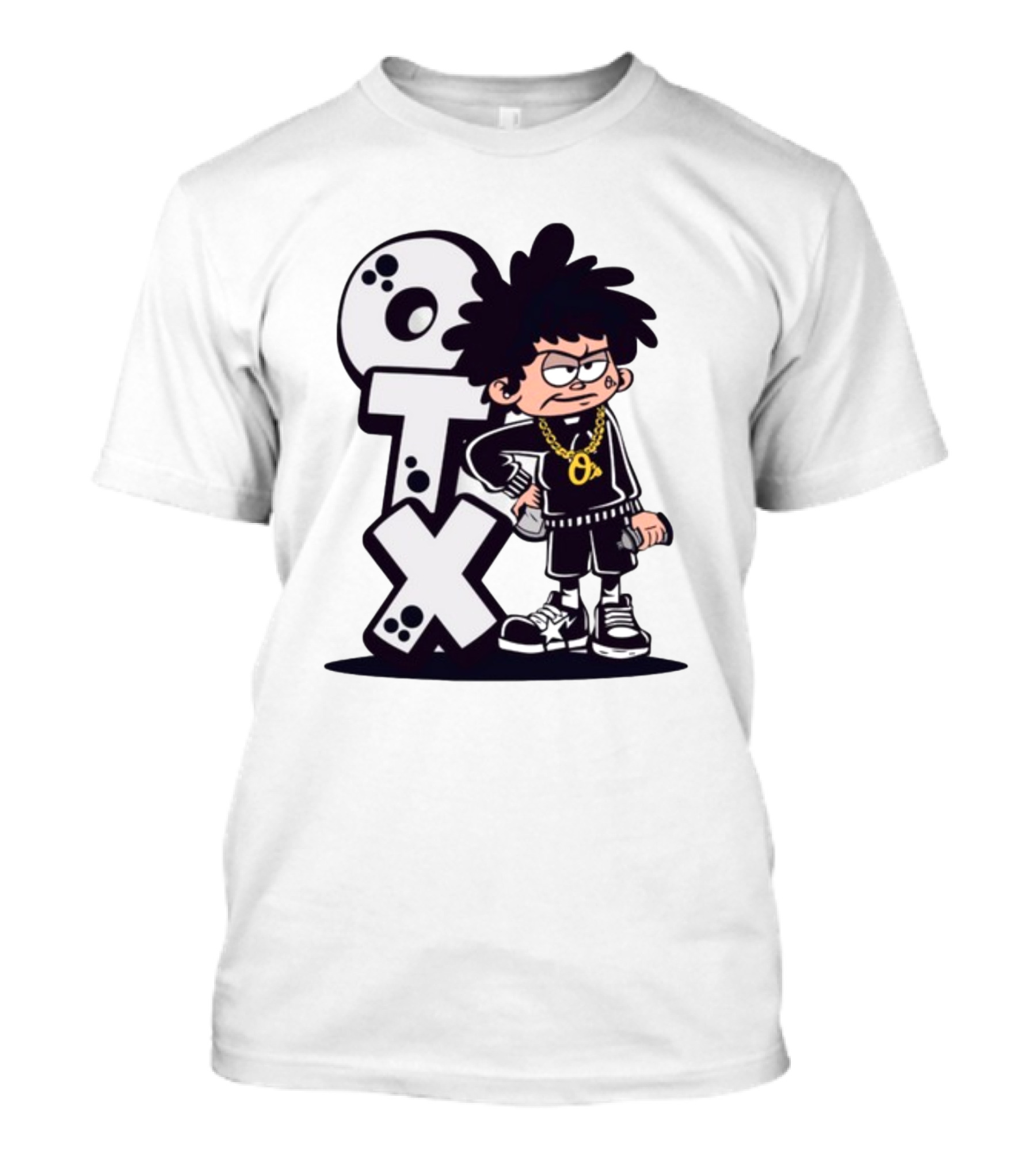 OTX Only Tha Xlcusive Cartoon Character With Chain T-Shirt