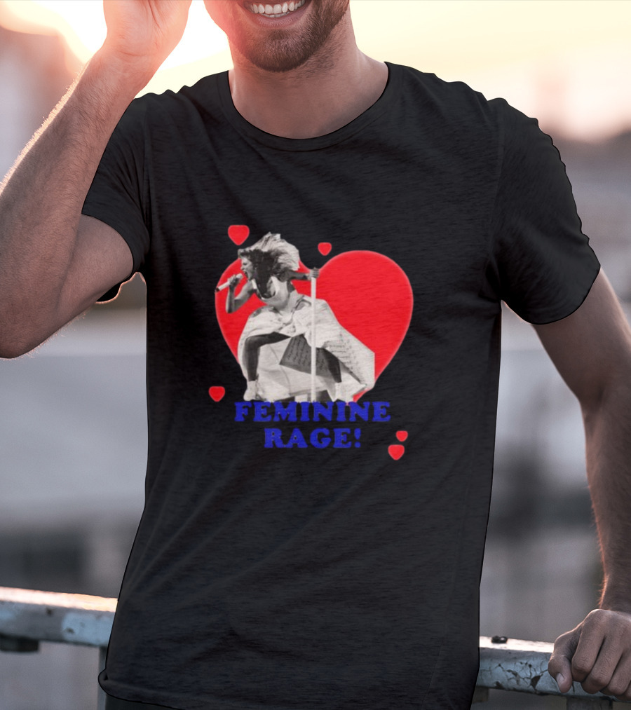 Taylor Swift Feminine Rage Sussy Swiftie Heart Stage Performance T-Shirt