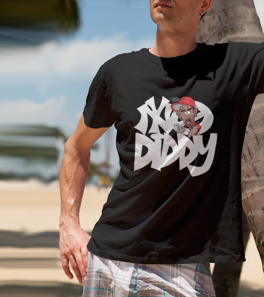 Bad Boy Red Cap Diddy With Graffiti Style Text And Cartoon Character T-Shirt