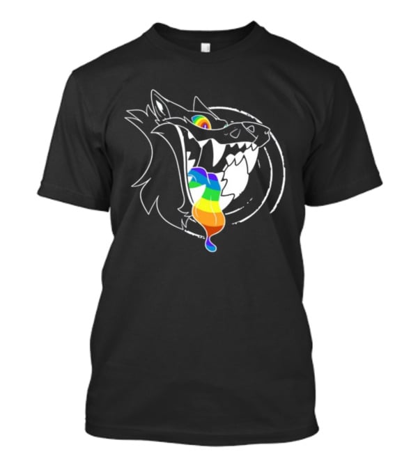 Slosh.Dog Prismaw Rainbow Wolf T-Shirt