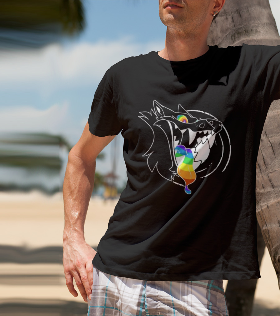 Slosh.Dog Prismaw Rainbow Wolf T-Shirt