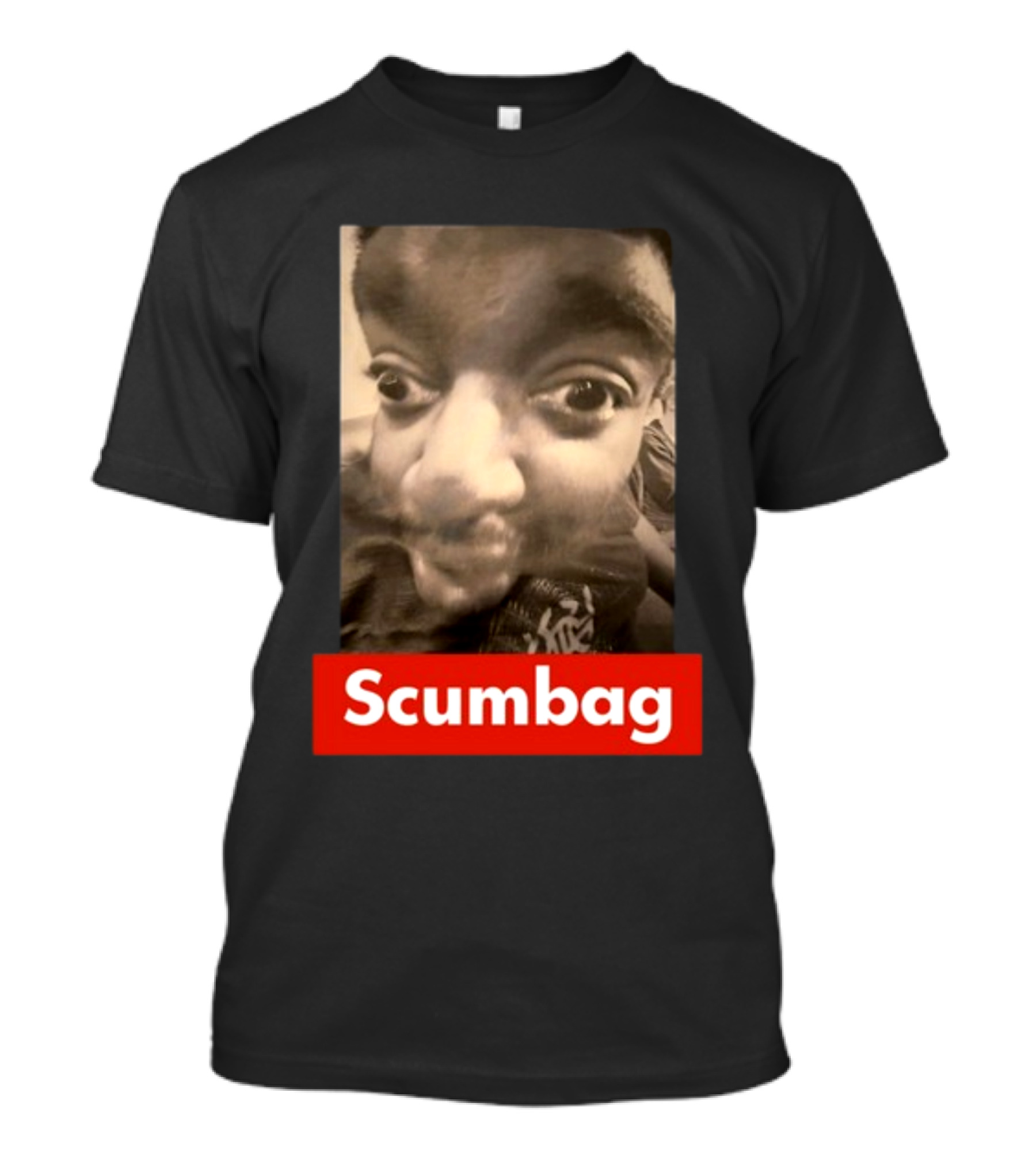 Scumbag Distorted Face Black And White Photo T-Shirt