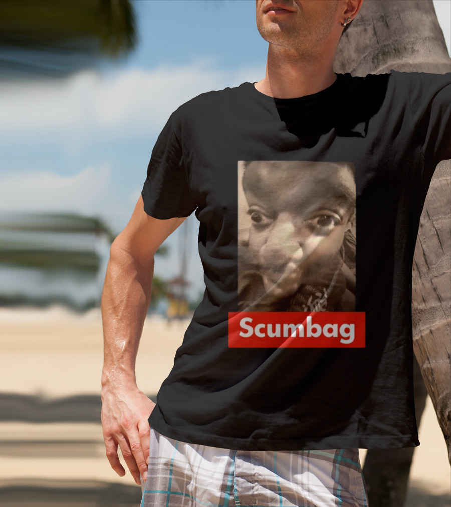 Scumbag Distorted Face Black And White Photo T-Shirt