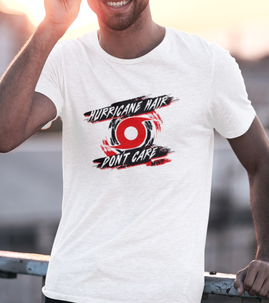Mike's Weather Page Hurricane Hair Don't Care MWP Red Cyclone T-Shirt