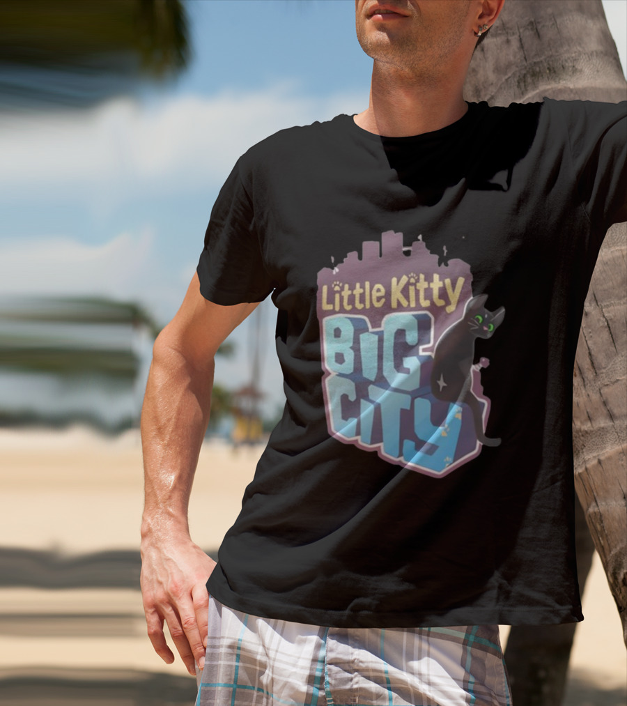 Little Kitty Big City Playful Cat Adventure T-Shirt
