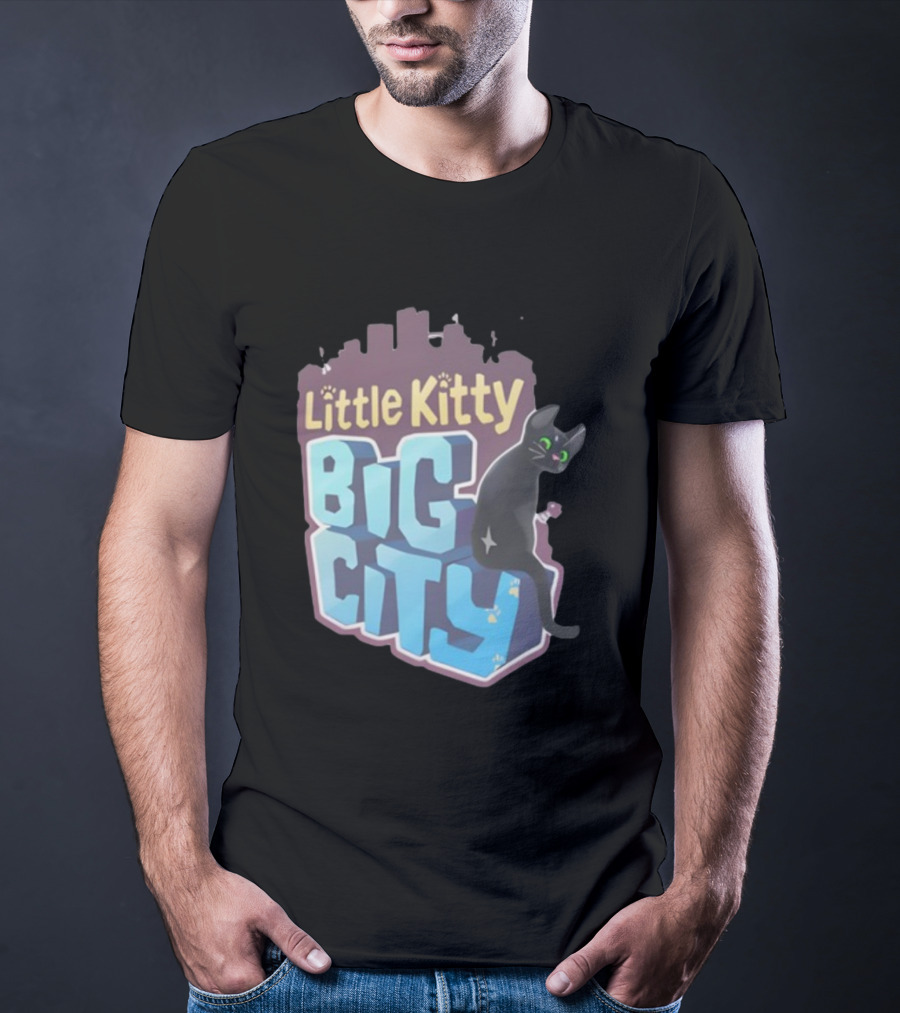 Little Kitty Big City Playful Cat Adventure T-Shirt