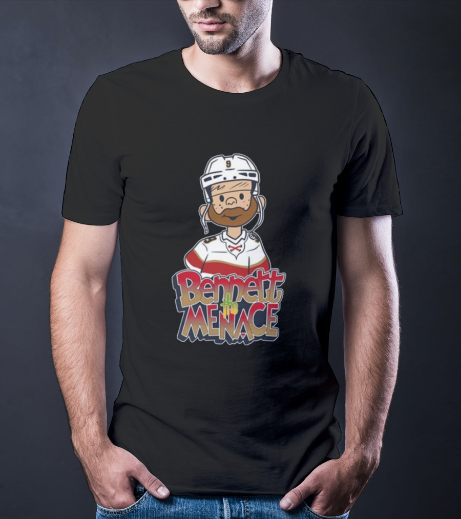 Bennett The Menace Illustrated Hockey Player Character T-Shirt