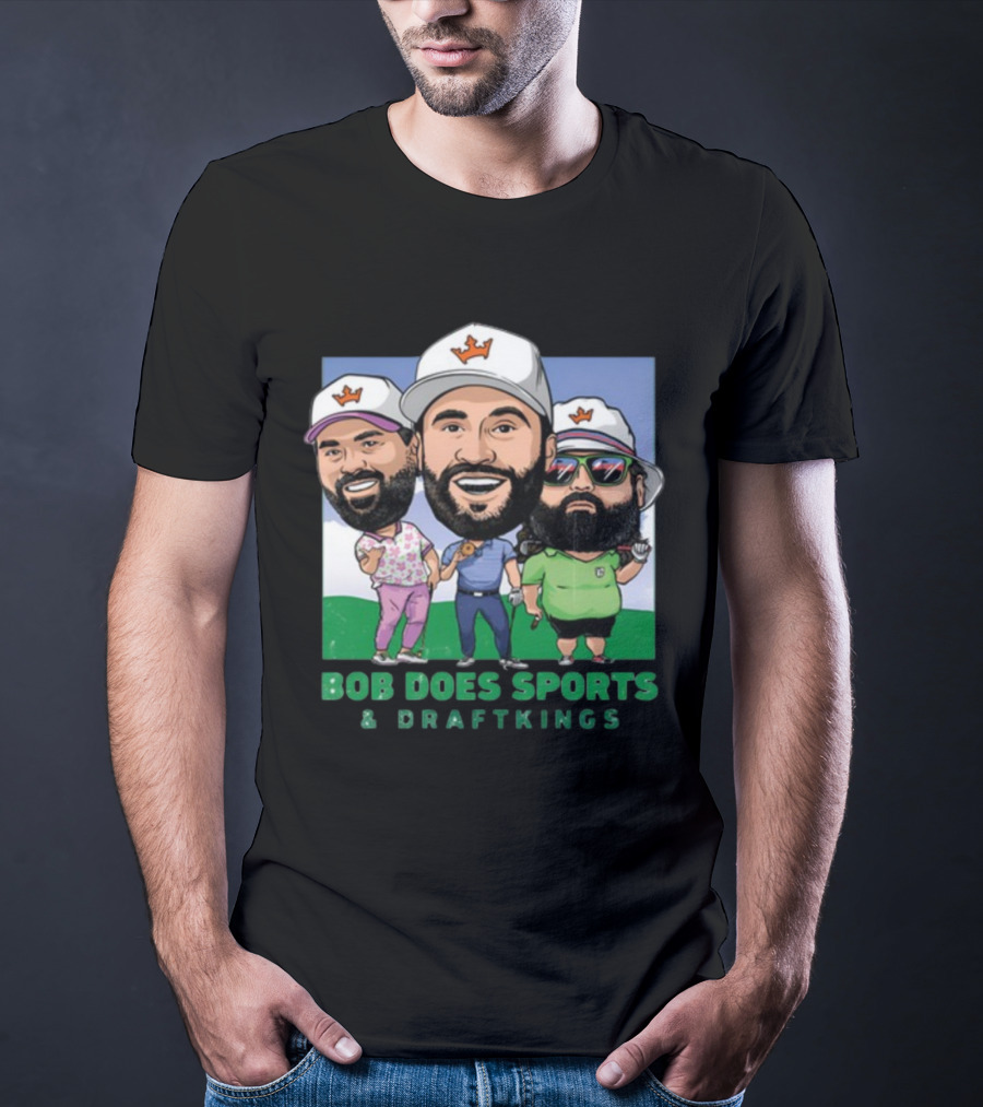 Bob Does Sports And DraftKings Golf Cartoon Collaboration T-Shirt