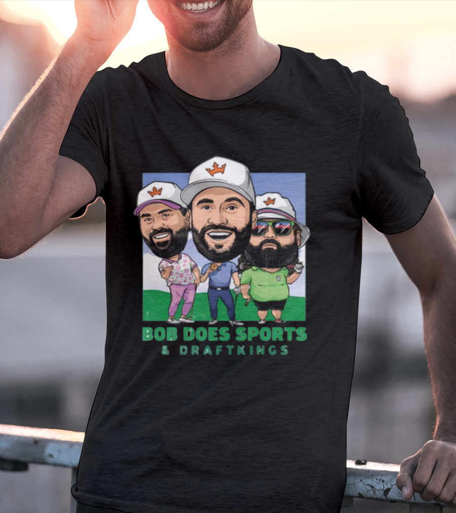 Bob Does Sports And DraftKings Golf Cartoon Collaboration T-Shirt