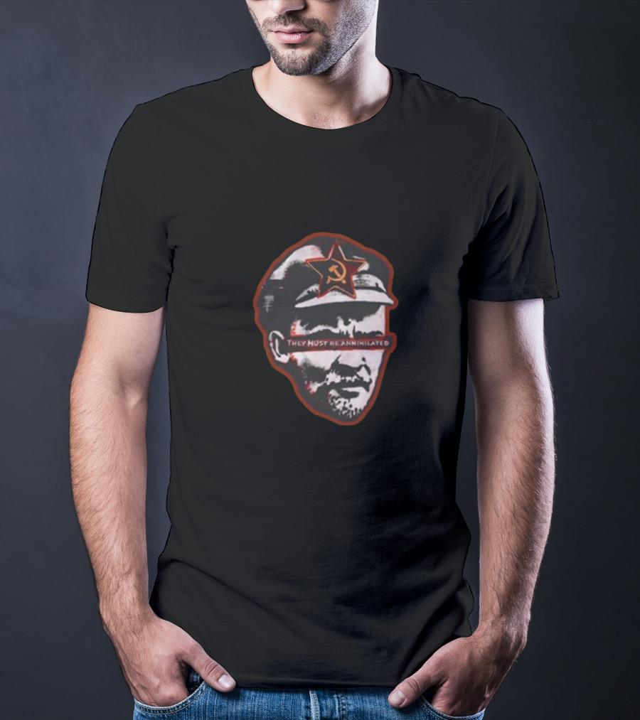 They Must Be Annihilated Soviet Star Lenin Bust Unwokeart Zine T-Shirt