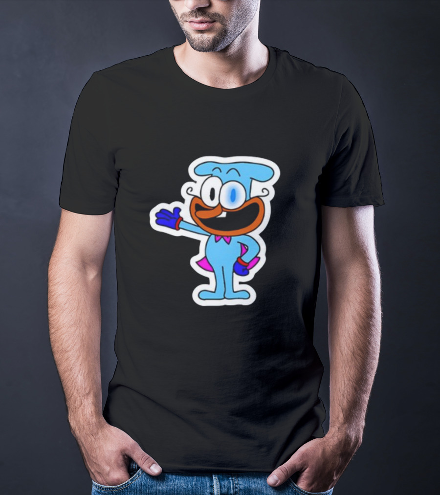 Soomlarr The Doise Animated Character With Blue Outfit And Orange Face T-Shirt