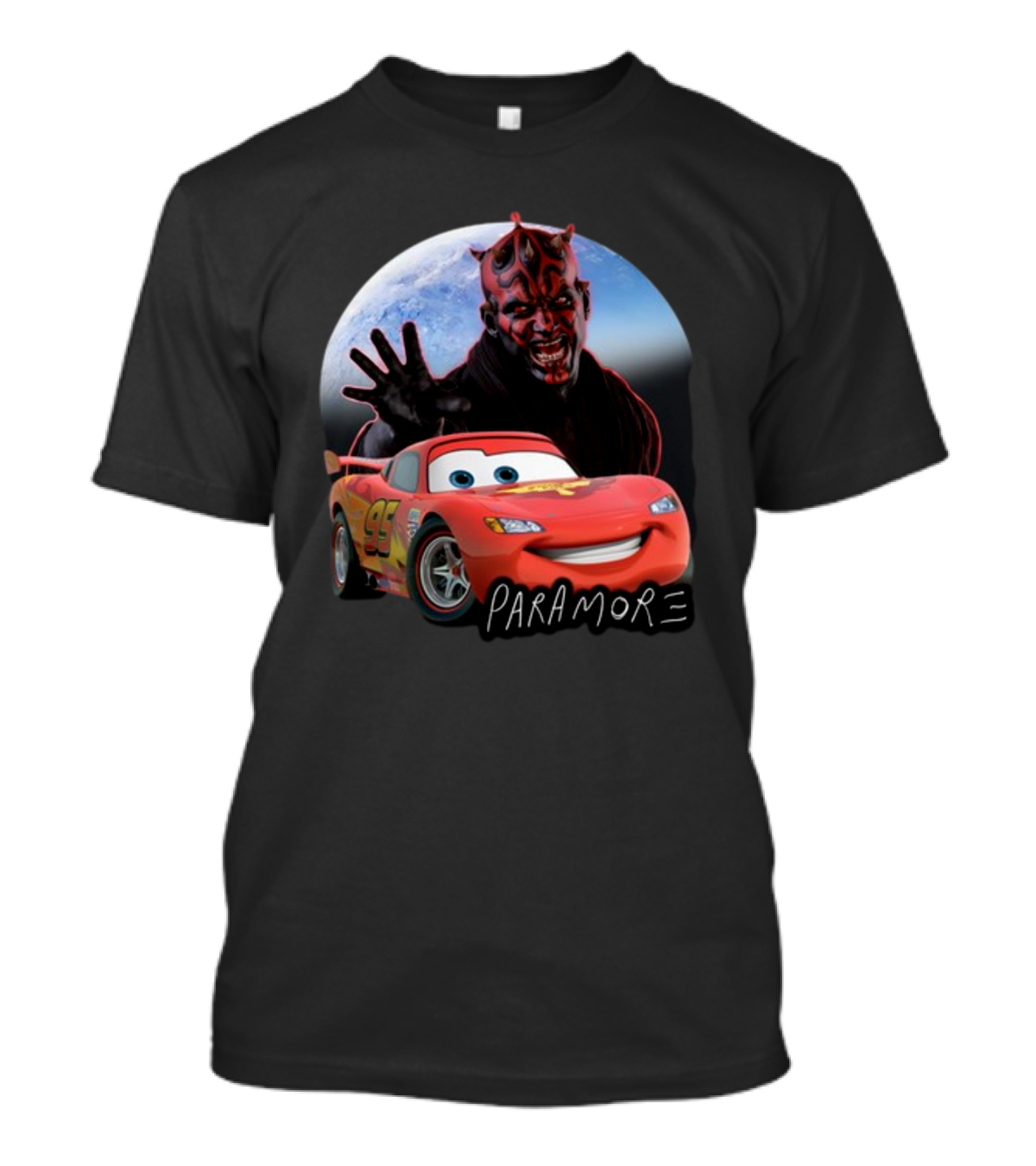 Paramore Let Your Heart Win Lightning McQueen Darth Maul Crossover T-Shirt