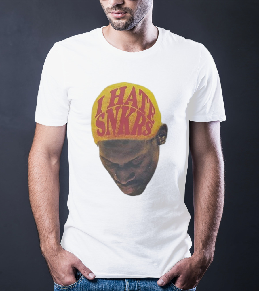 I Hate Snkrs Retro Style Bold Text On Yellow Hat T-Shirt