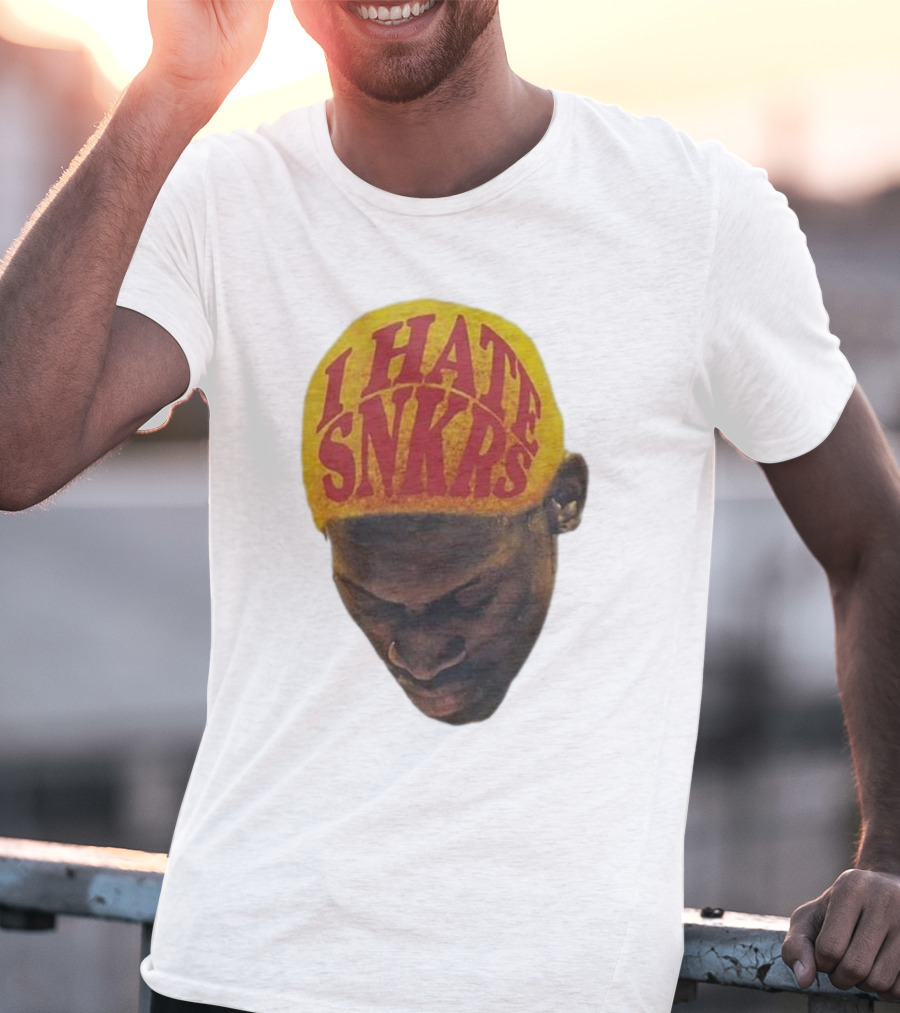 I Hate Snkrs Retro Style Bold Text On Yellow Hat T-Shirt