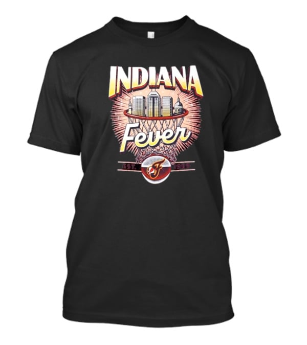 Indiana Fever Basketball City Established 1999 Skyline Hoops T-Shirt