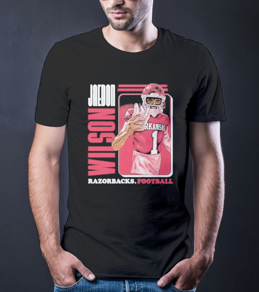 Jaedon Wilson Arkansas Razorbacks Football Cartoon Player T-Shirt