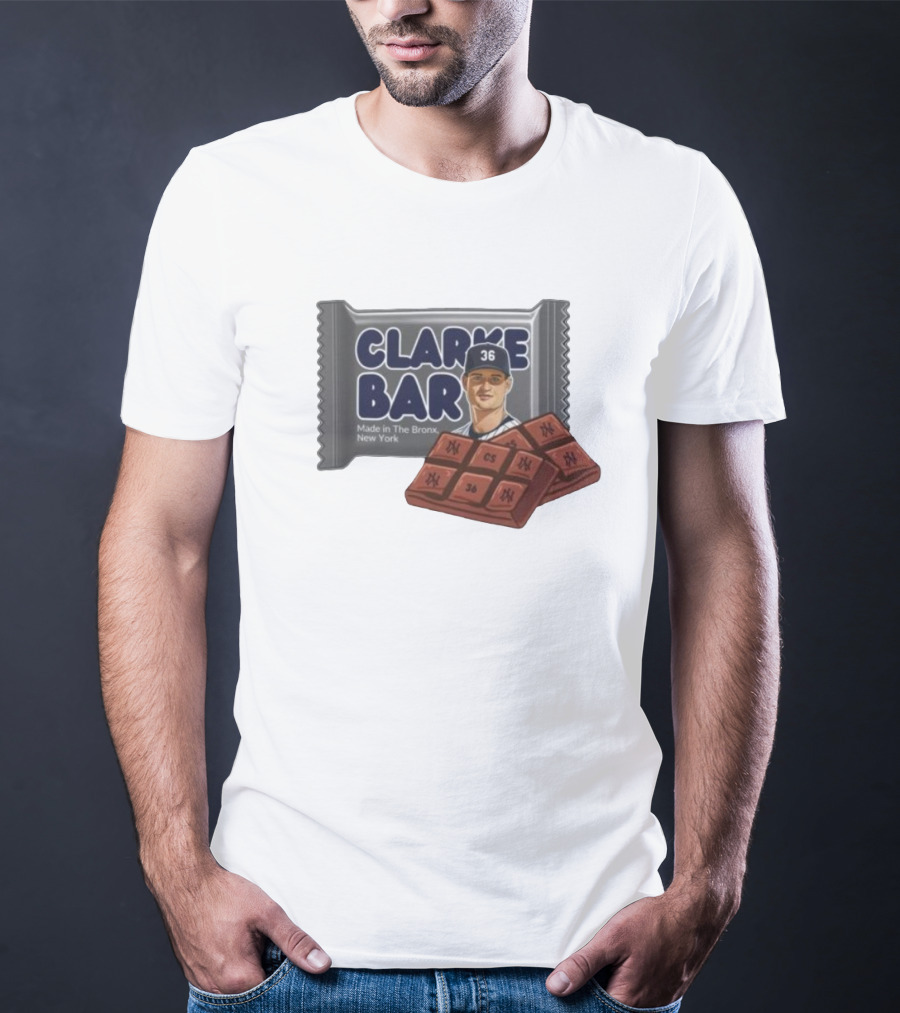 Clarke Bar Made In The Bronx New York Chocolate Baseball 36 Yankees CS T-Shirt