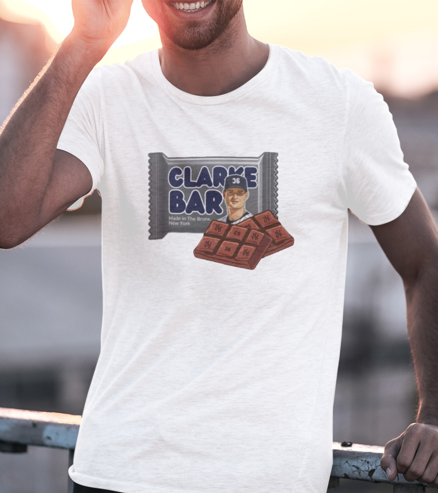 Clarke Bar Made In The Bronx New York Chocolate Baseball 36 Yankees CS T-Shirt