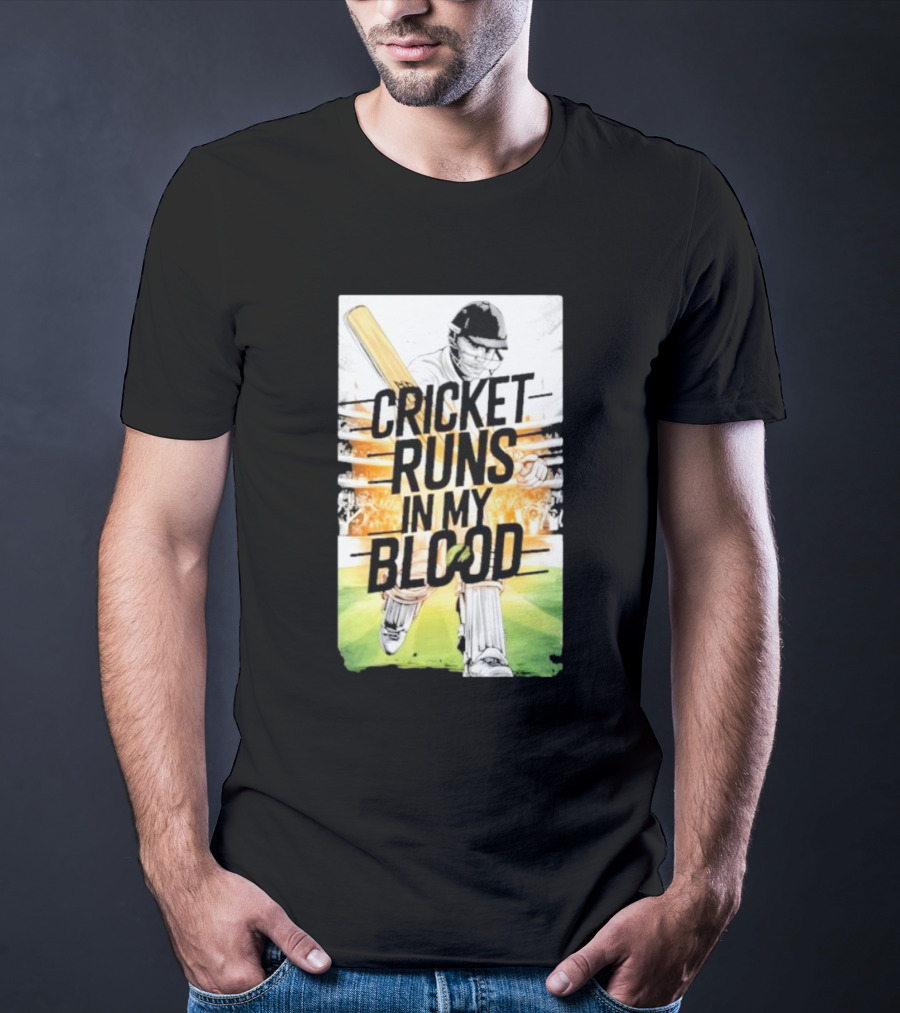 Cricket Runs In My Blood Batting Passion T-Shirt
