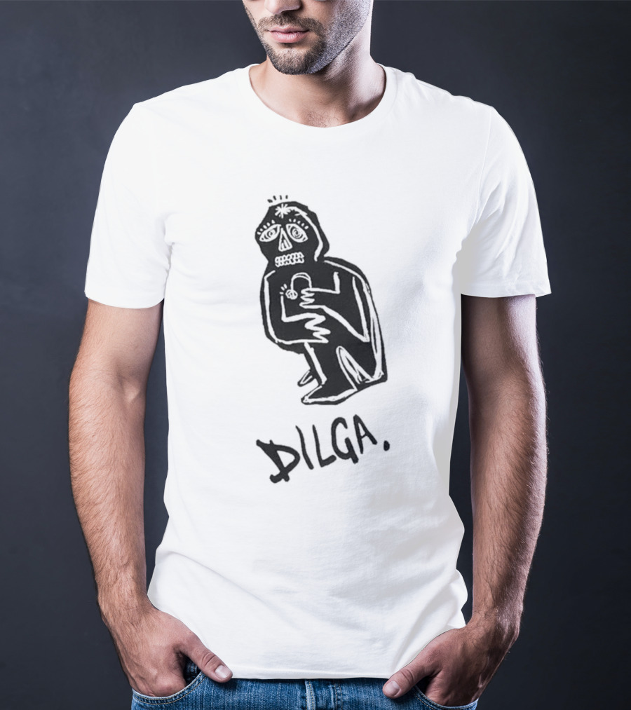 DILGA Boxy Character Holding Lock T-Shirt