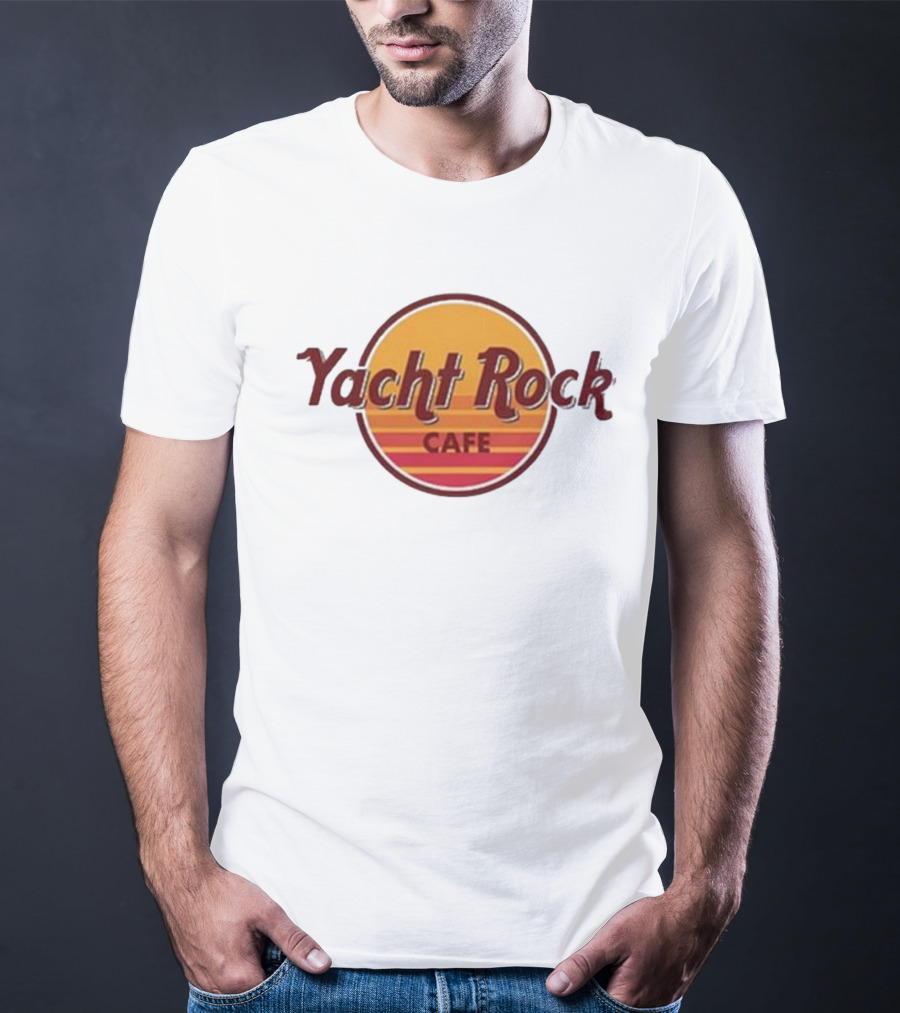 Yacht Rock Cafe Retro Sunset Circle T-Shirt