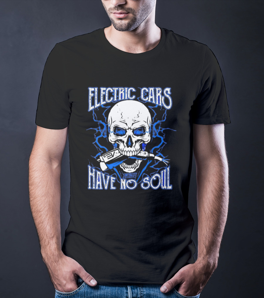 1320VIDEO Electric Cars Have No Soul Skull With EV Charger 2.0 T-Shirt