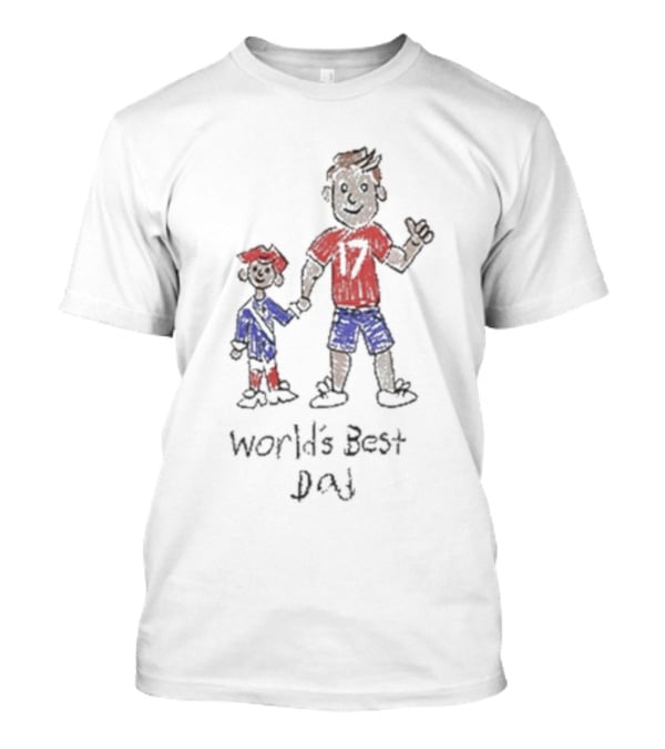 World’s Best Dad Dolphins Player Father’s Day Holding Hands T-Shirt