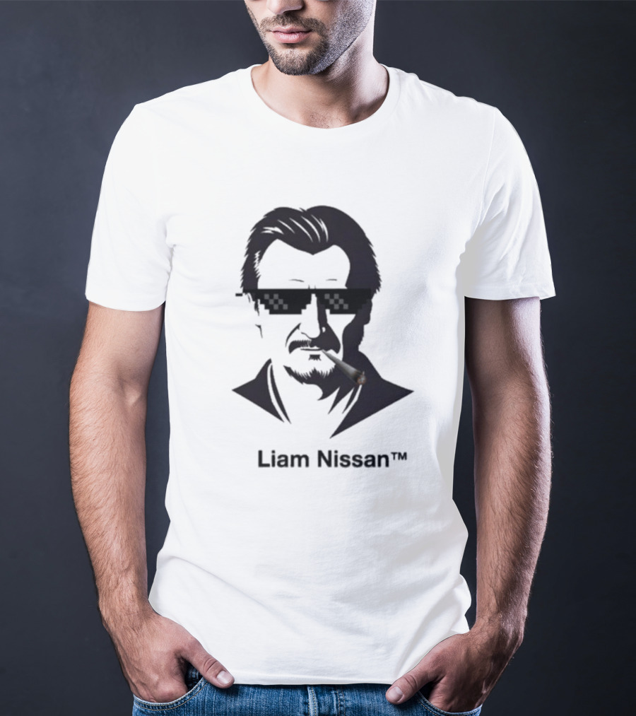 Liam Nissan Smoking Thug Life Sunglasses Mockup T-Shirt