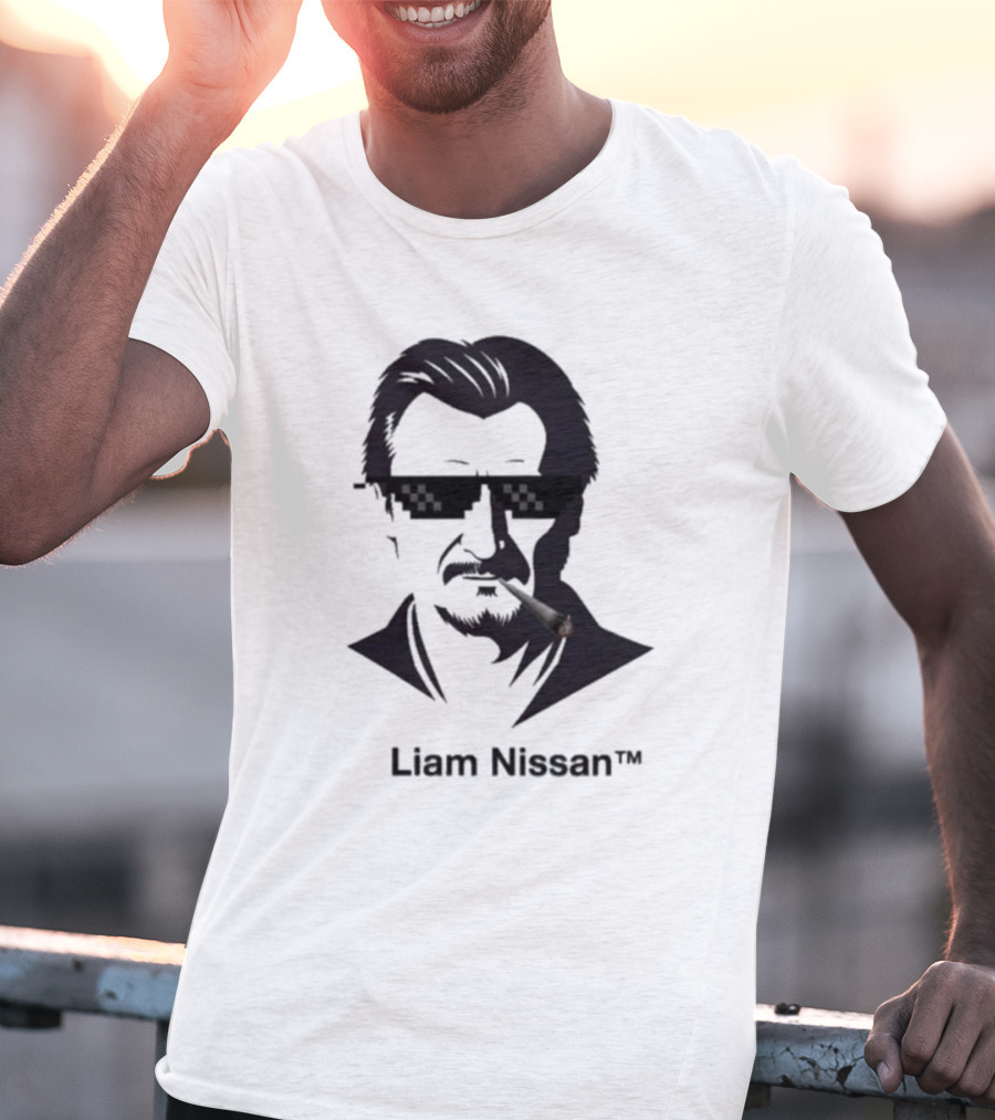 Liam Nissan Smoking Thug Life Sunglasses Mockup T-Shirt