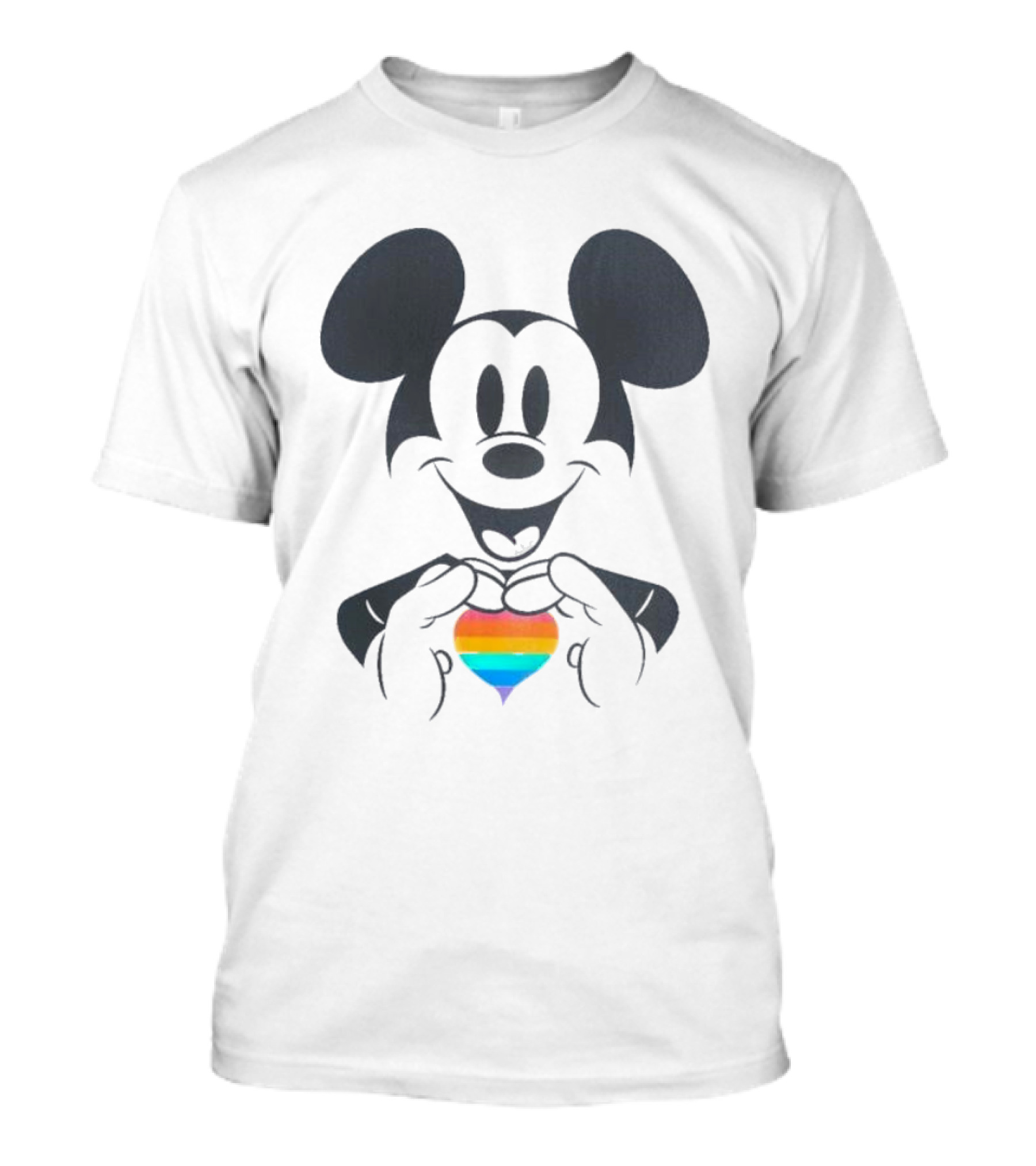 Mickey Mouse Holding Rainbow Heart Disney Pride T-Shirt
