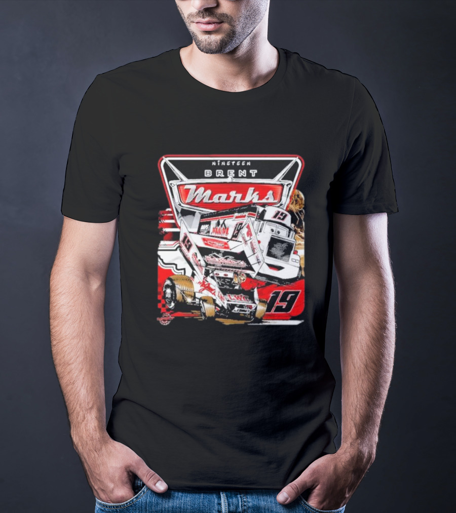 Nineteen Brent Marks Racing Car 19 Motorsport T-Shirt