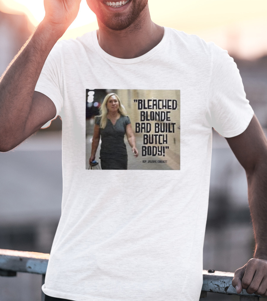 Bleached Blonde Bad Built Butch Body ACP Jamming Crockett T-Shirt