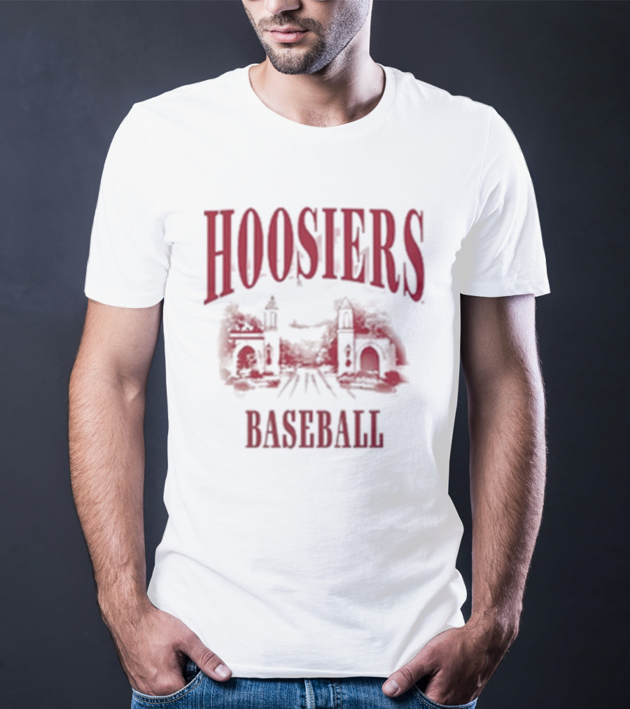 Hoosiers Baseball White Gates Iconic T-Shirt