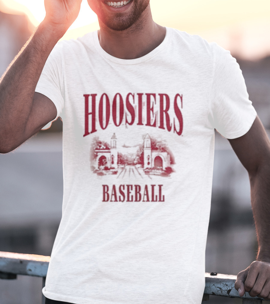 Hoosiers Baseball White Gates Iconic T-Shirt