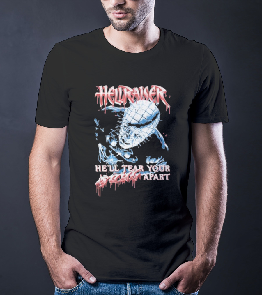 Hellraiser He'll Tear Your Soul Apart Pinhead Horror T-Shirt