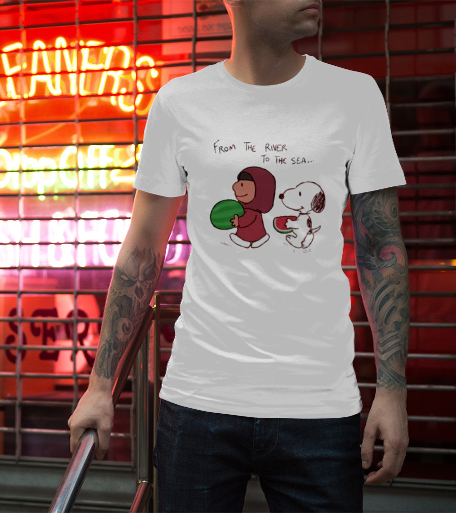 From The River To The Sea Peanuts Watermelon Walk T-Shirt