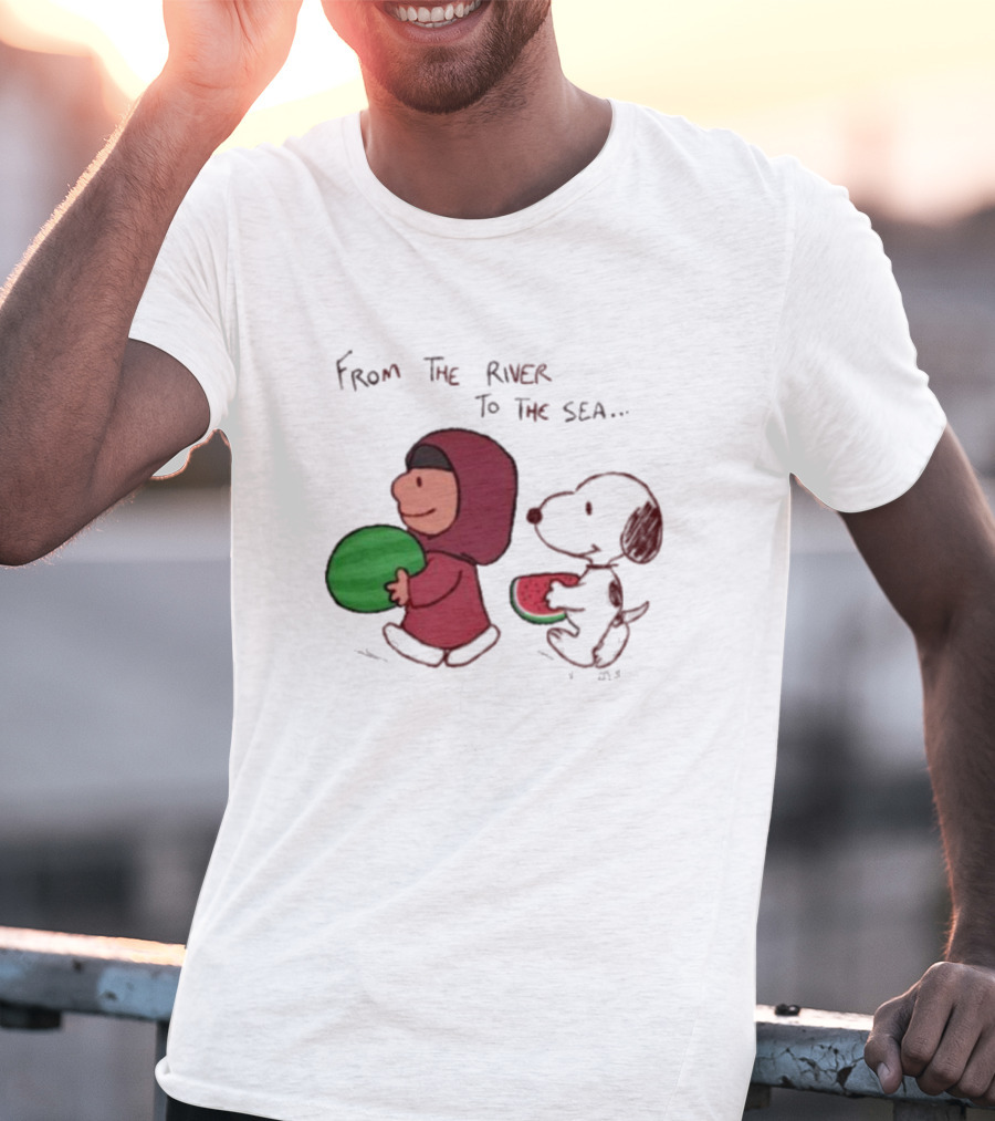 From The River To The Sea Peanuts Watermelon Walk T-Shirt