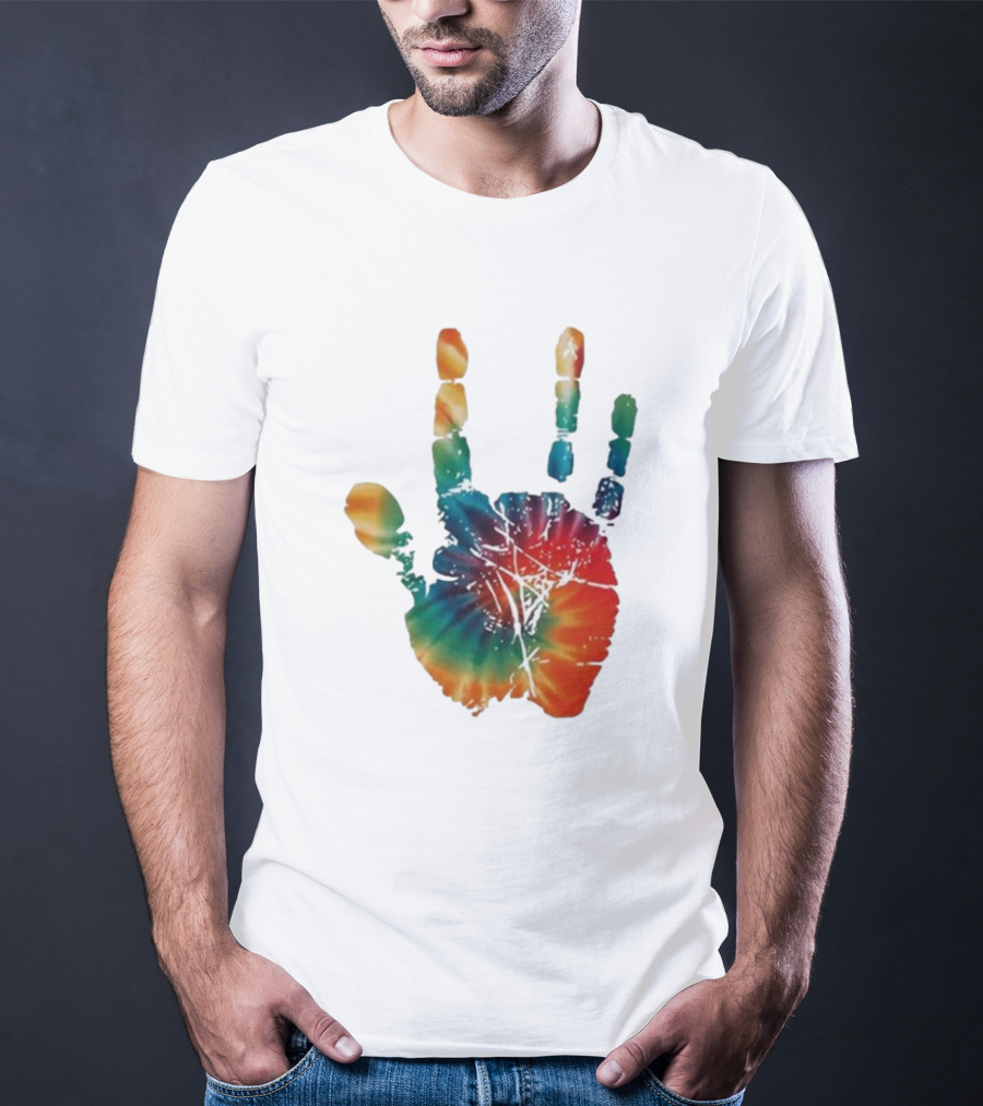 Happy Pride Month Tie-Dye Handprint T-Shirt