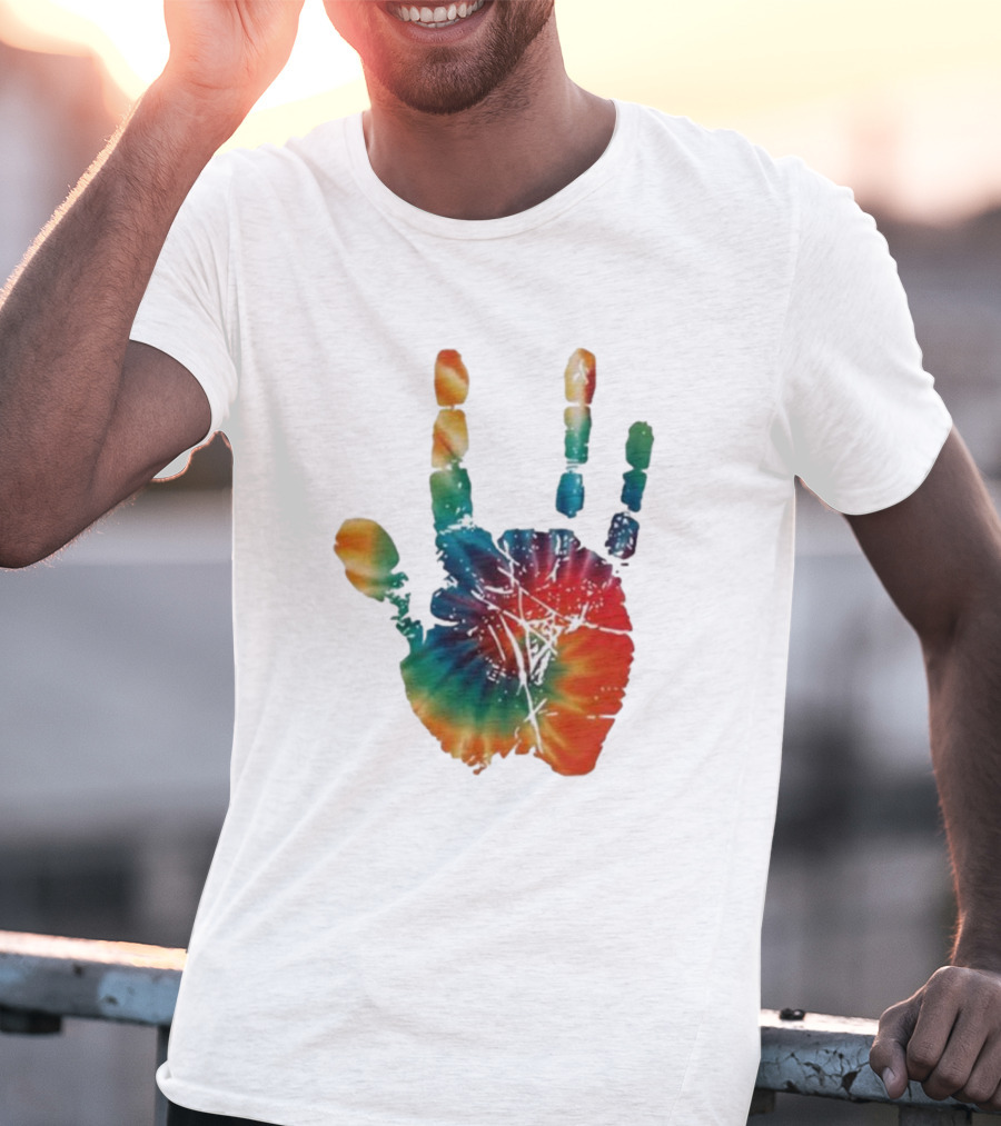 Happy Pride Month Tie-Dye Handprint T-Shirt