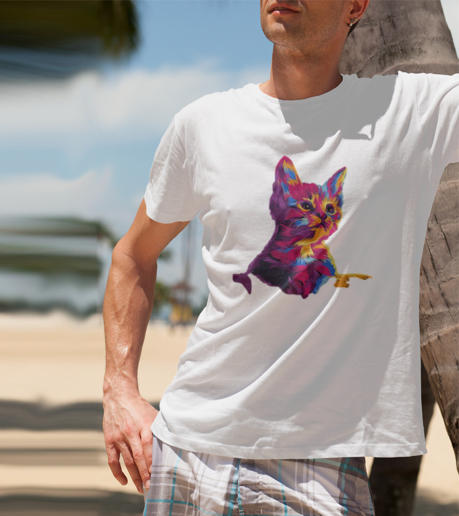 Kitten Colorful Art For Cat Lovers T-Shirt