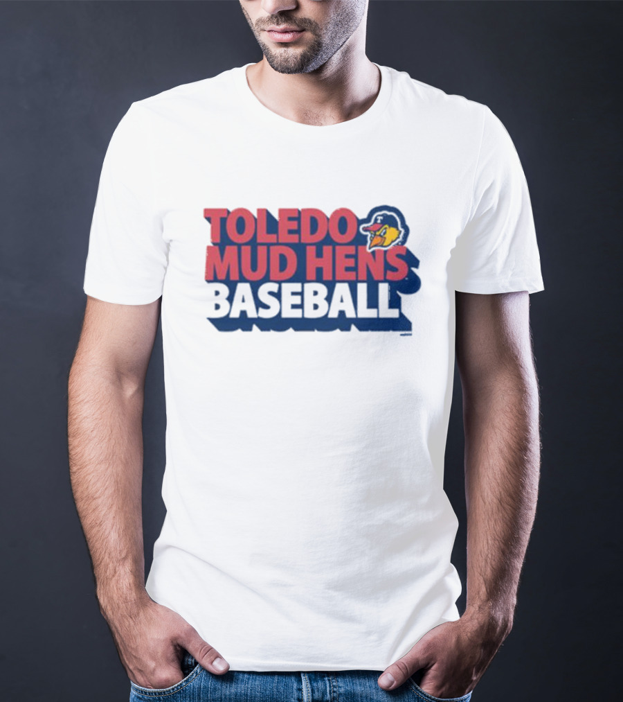 Toledo Mud Hens Baseball Logo With Iconic Classic Blue Hat And Yellow Cartoon Chicken T-Shirt