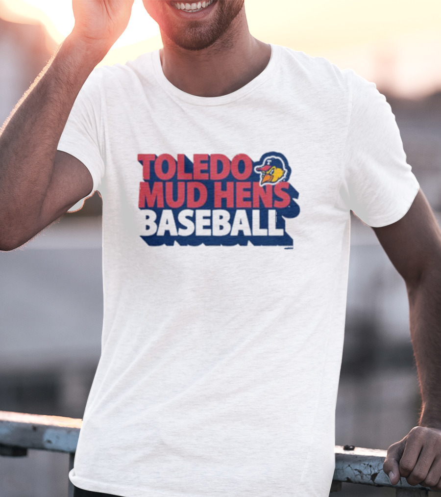 Toledo Mud Hens Baseball Logo With Iconic Classic Blue Hat And Yellow Cartoon Chicken T-Shirt