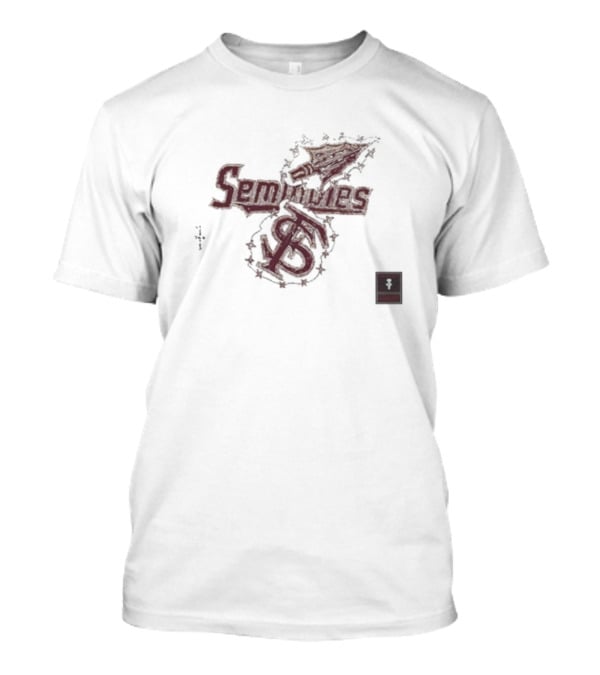 Travis Scott Cj X M&N X Florida State University Seminoles Hand Drawn T-Shirt