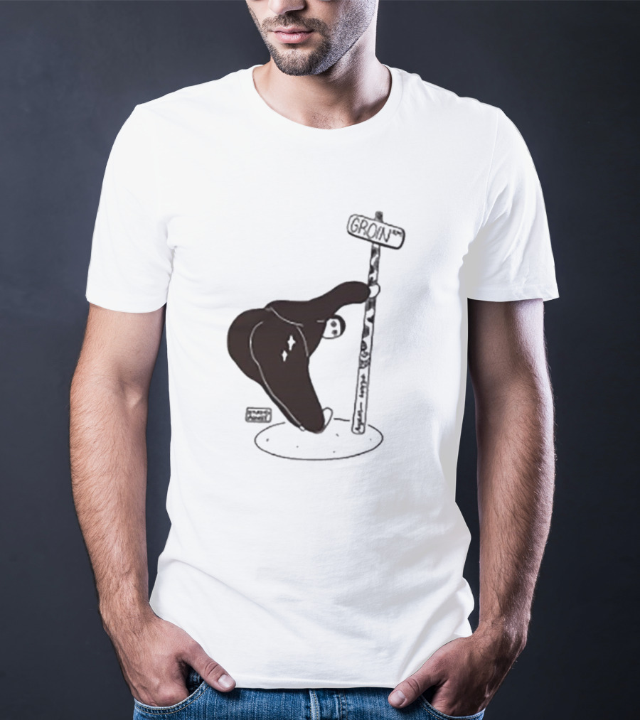 Groin Street Sign With Bandaged Steak Character By Rpwp T-Shirt